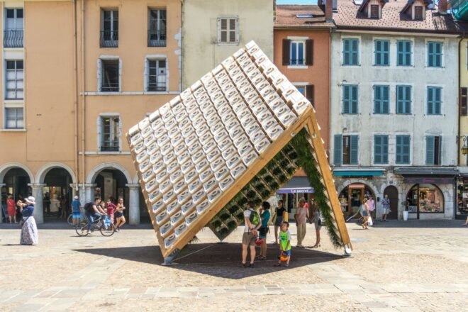 white and wood pavilion