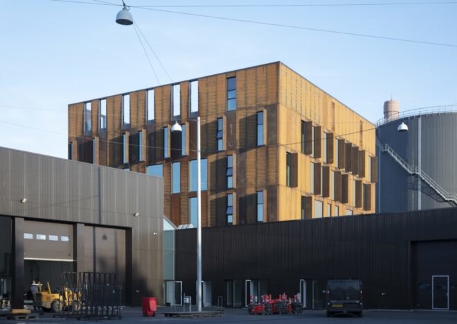 steel clad cubed building