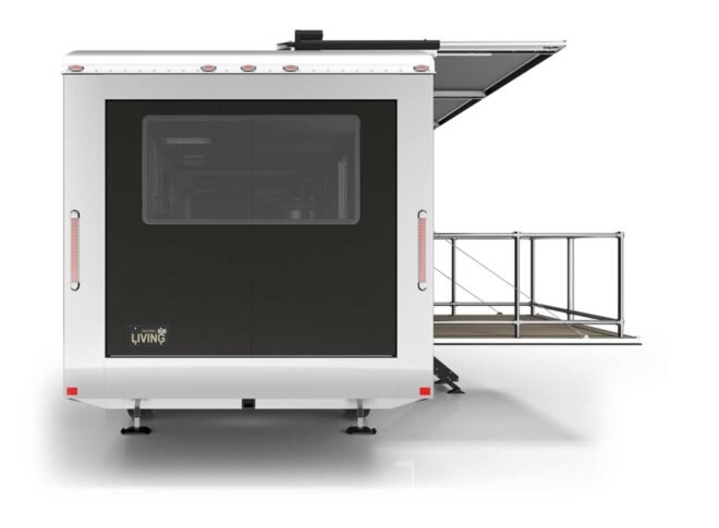 rv with fold-out balcony