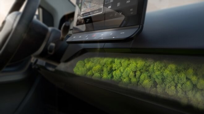 rendering of moss inside a car