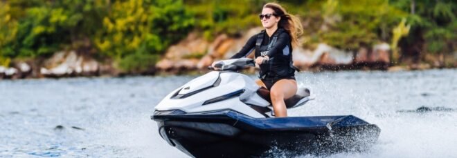 woman on electric water ski