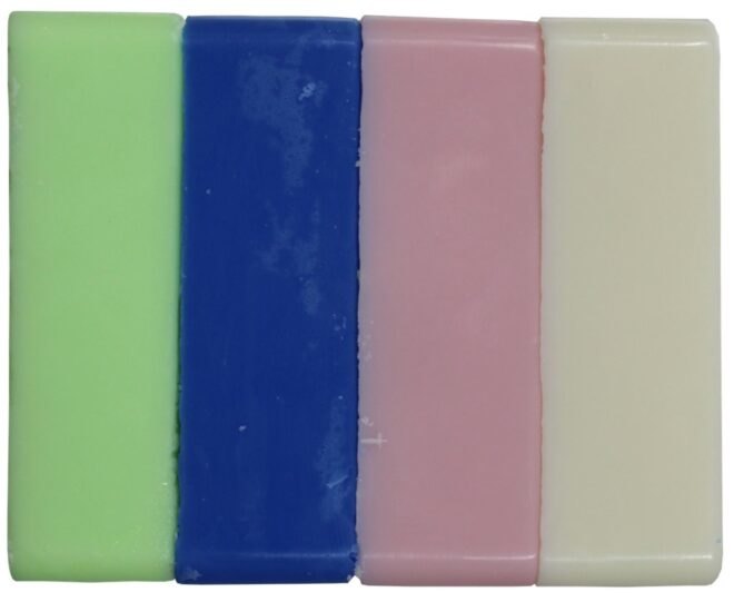 multi-colored bars of wax