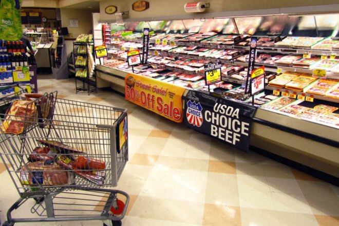 meat section of a grocery store