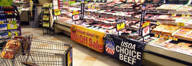 meat section of a grocery store
