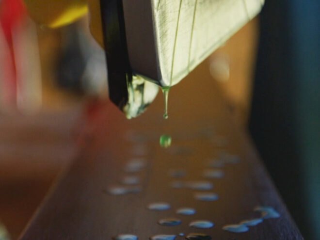 drops of melted wax