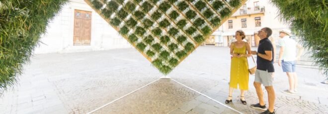 inverted structure with green walls