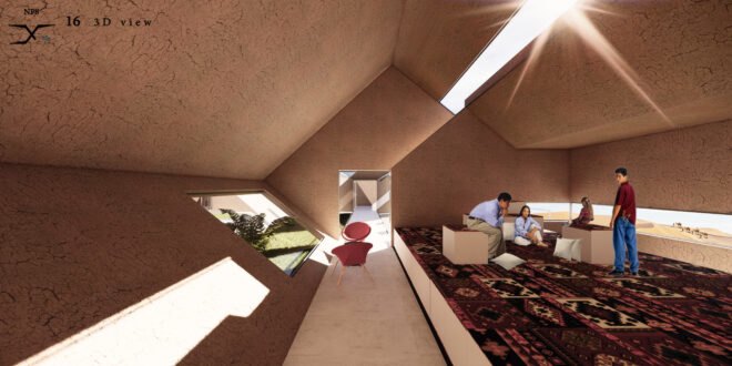 rendering of hotel interior with chairs