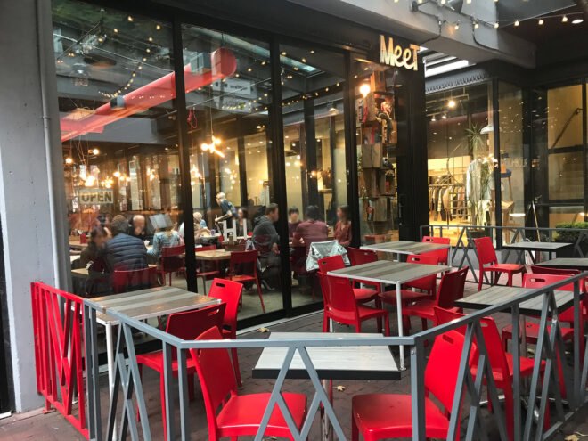 outdoor patio of a restaurant