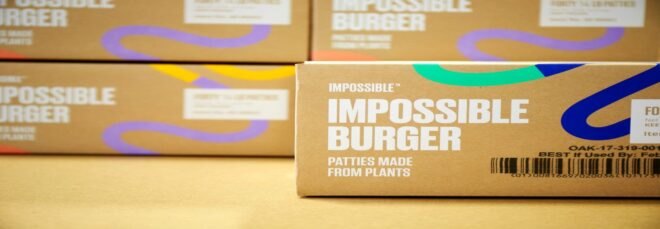 packages containing plant-based burger patties