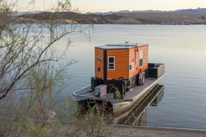 tiny home house boat on water