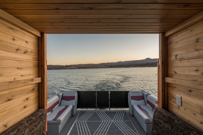 back deck of house boat