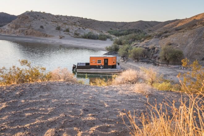 tiny home house boat on water