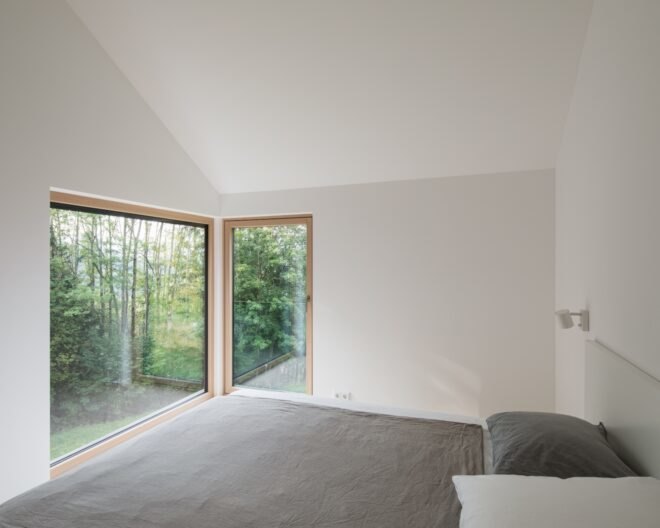 bedroom with large windows