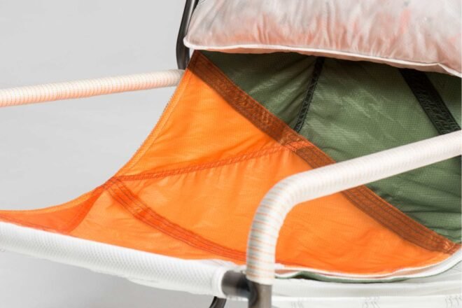 green and orange chair