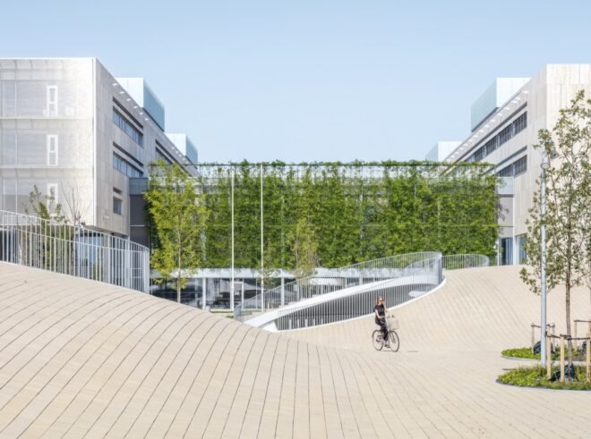 cave like structure that houses bicycles underneath