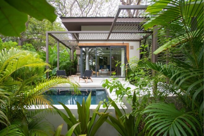 image of private bungalow with balcony and pool