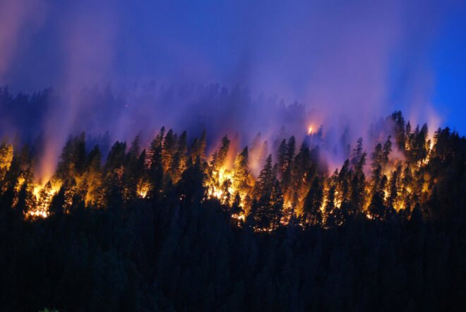 The Happy Camp Complex Fire in the Klamath National Forest in California