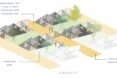 diagram of community of pyramid-shaped shelters