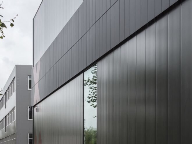 close-up of glossy black building