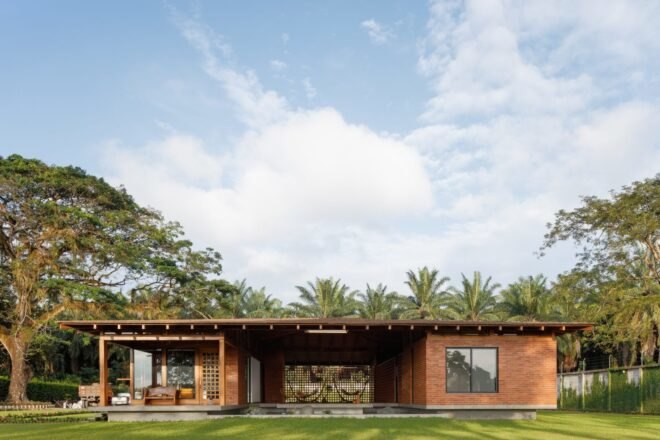 single-story home with large courtyard
