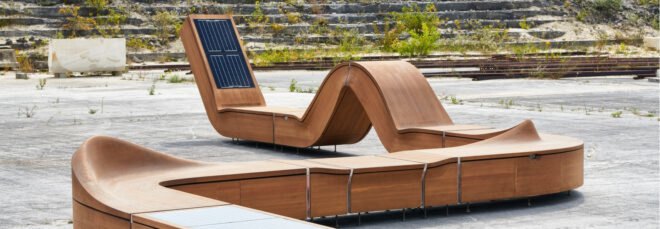 curvaceous wooden lounge chair