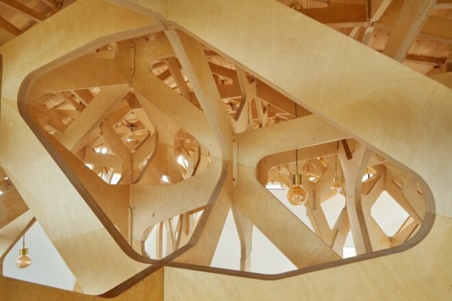 close-up of wood structure