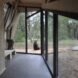 large swath of glass panels inside tiny home
