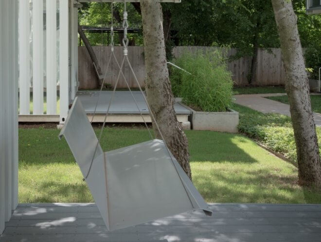 white porch swing