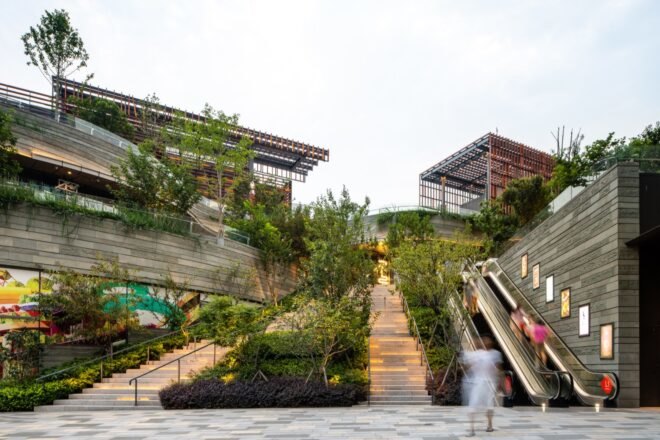 stairs leading to a rooftop park
