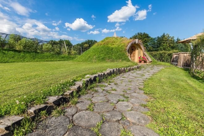 stone path leading to hobbit home
