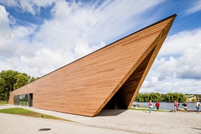 triangular wood building