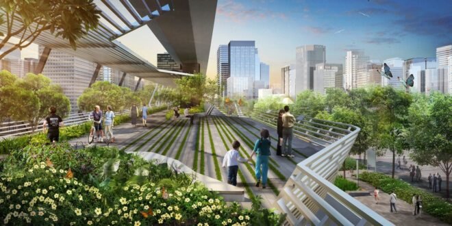 rendering of overlook in a big city
