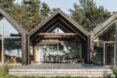 A-frame cabin with large window