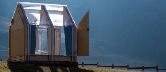 small cabin with transparent walls