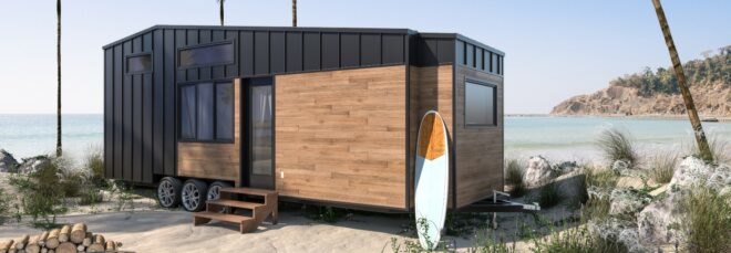 cedar-clad tiny home on wheels
