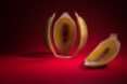 round, layered 3D-printed fruit resembling passion fruit