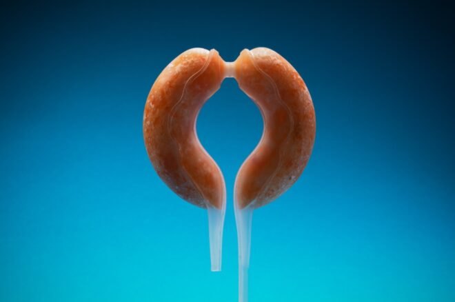 3D-printed fruit pods in C-shapes resembling orange slices
