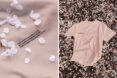 pink T-shirt lying on fallen cherry blossoms