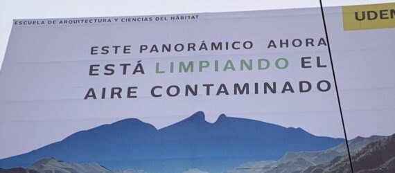 billboard with image of mountains
