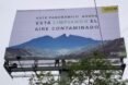 billboard with image of mountains