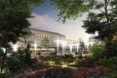 rendering of tall, sculptural lights