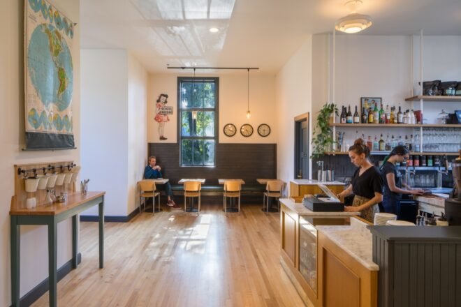 cafe with small dining sets