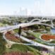 rendering of wavy pedestrian bridges in Seoul