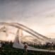 rendering of people walking to hilly walking paths