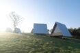 series of triangular cabins