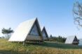 A-frame cabin with large window