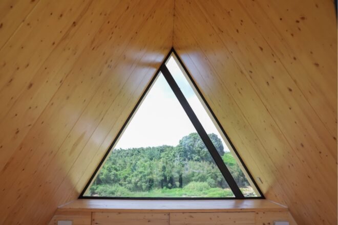 large triangular window