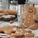 decorated gingerbread men on a kitchen counter