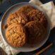 pile of molasses cookies on a plate