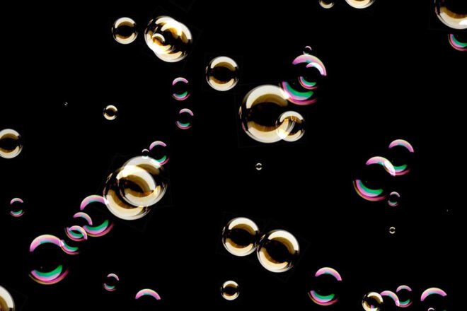 bubbles on black background